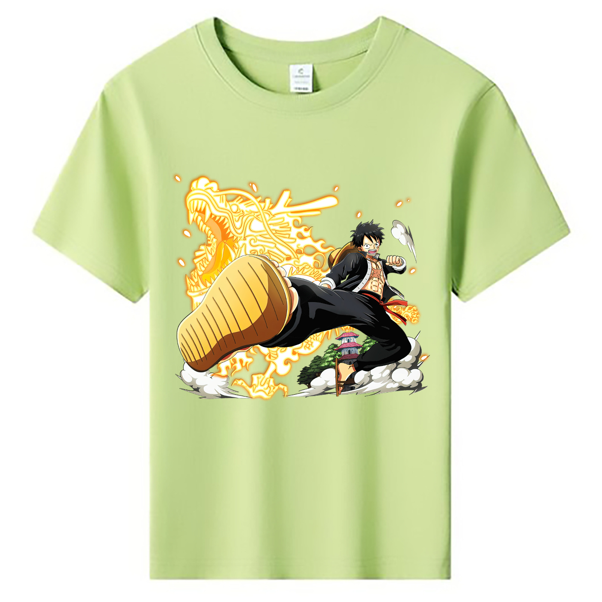 ワンピース モンキー・D・ルフィ ONE PIECE Monkey D. Luffy 綿100％キッズTシャツ（フロントプリント）